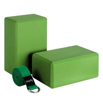 Yoga Block And Strap Set GREEN