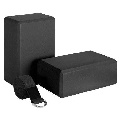 Yoga Block And Strap Set BLACK