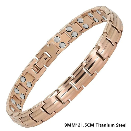 Titanium Steel Therapy Bracelets 2X Ultra Strength Neodymium Magnets